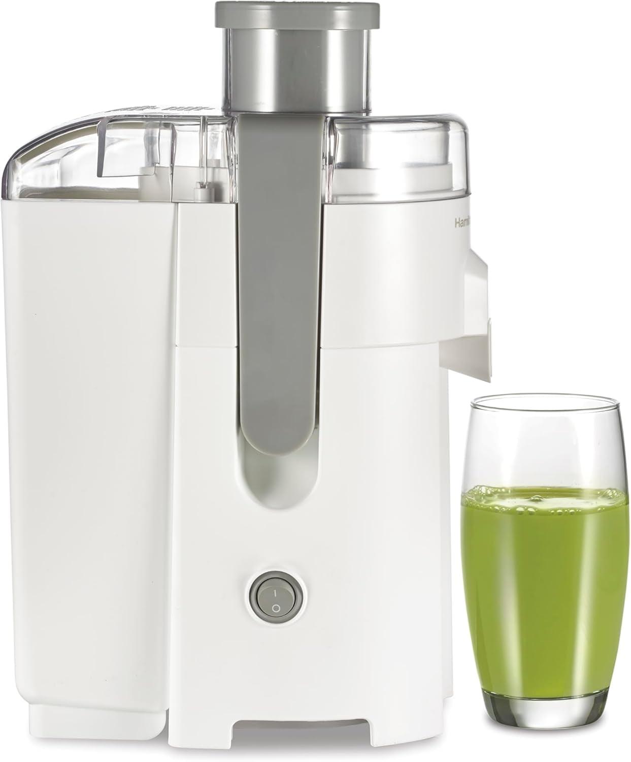 HealthSmart Juicer Machine, Compact Centrifugal Extractor, 2.4” Feed Chute for Fruits and Vegetables, Easy to Clean, BPA Free, 400W, White (67501)