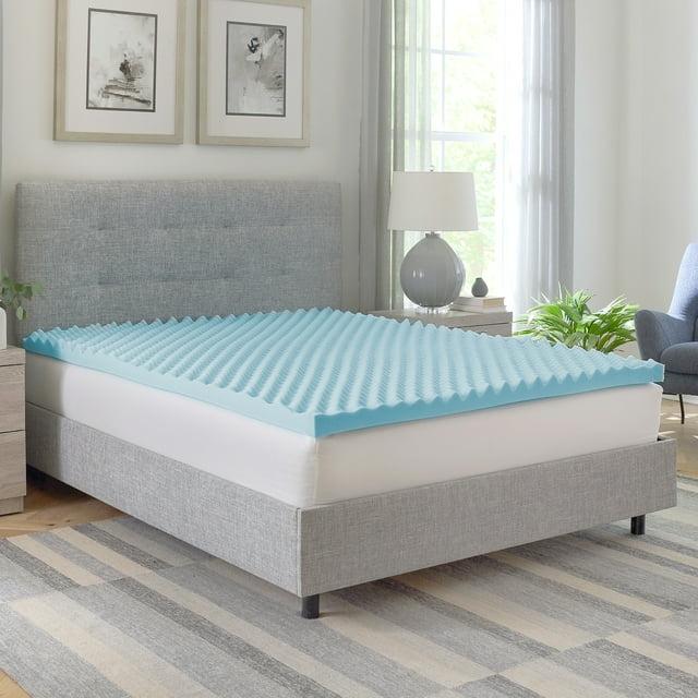 BodiPEDIC 2.5'' Gel Memory Foam Convoluted Mattress Topper