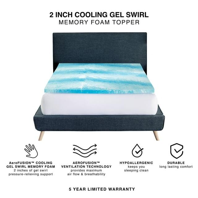BodiPEDIC 2" Gel Swirl Memory Foam Mattress Topper
