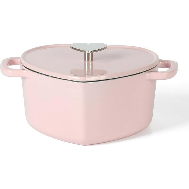 Martha Stewart Martha Stewart Heart Shape 2 QT Enamel Cast Iron Dutch Oven - Pink