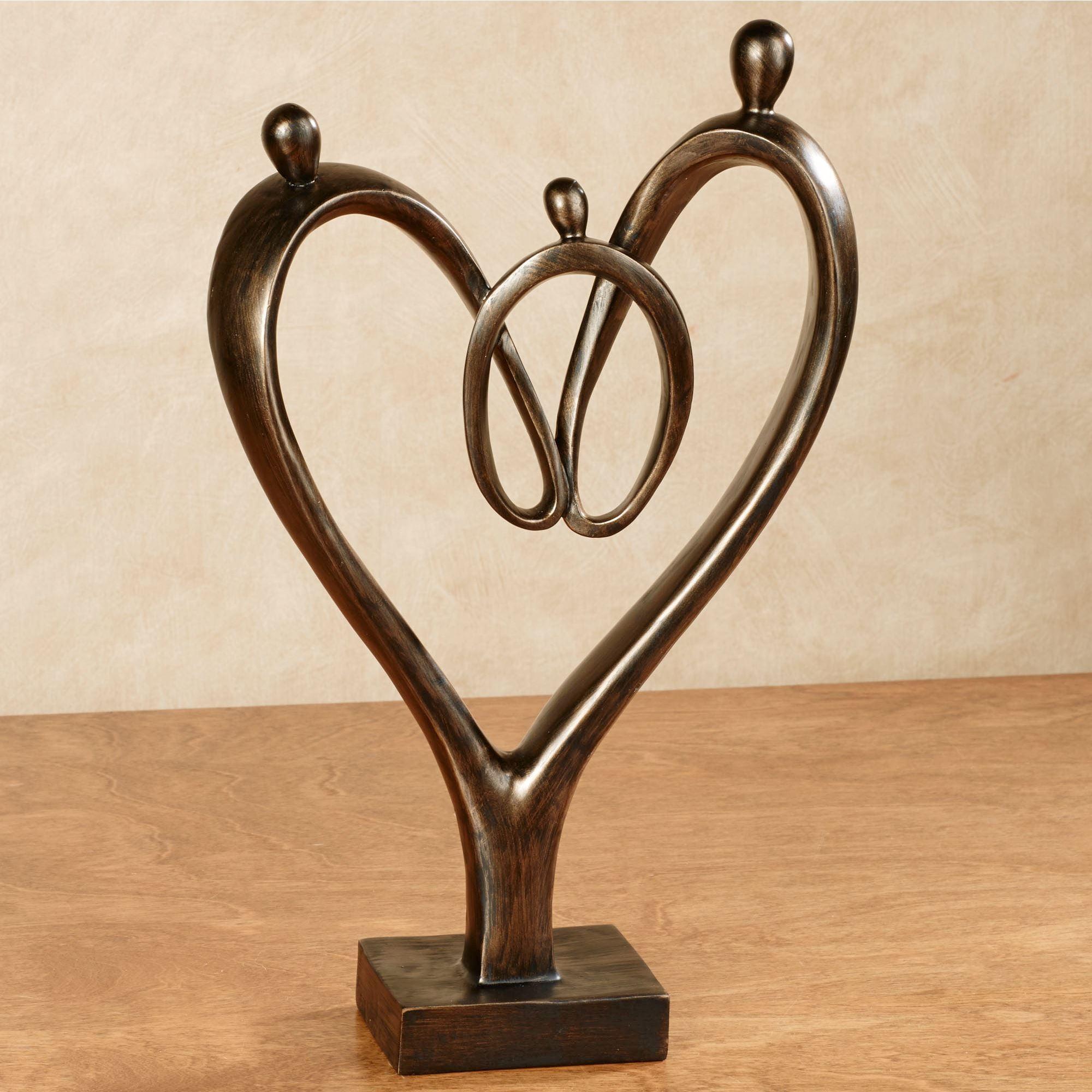 Bronze Heartfelt Family Freestanding Table Sculpture