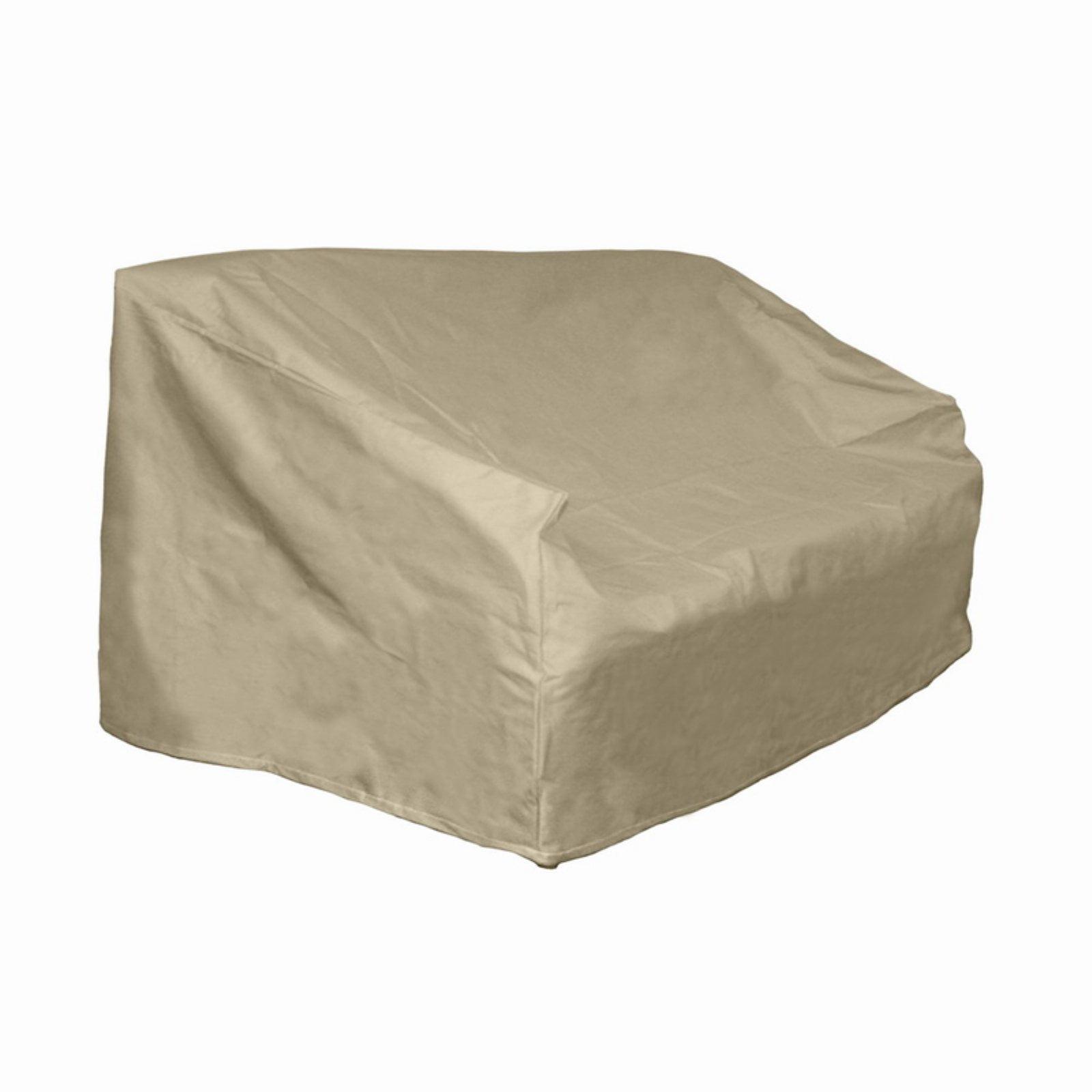 Heavy-Duty Taupe Polyester Loveseat and Bench Cover