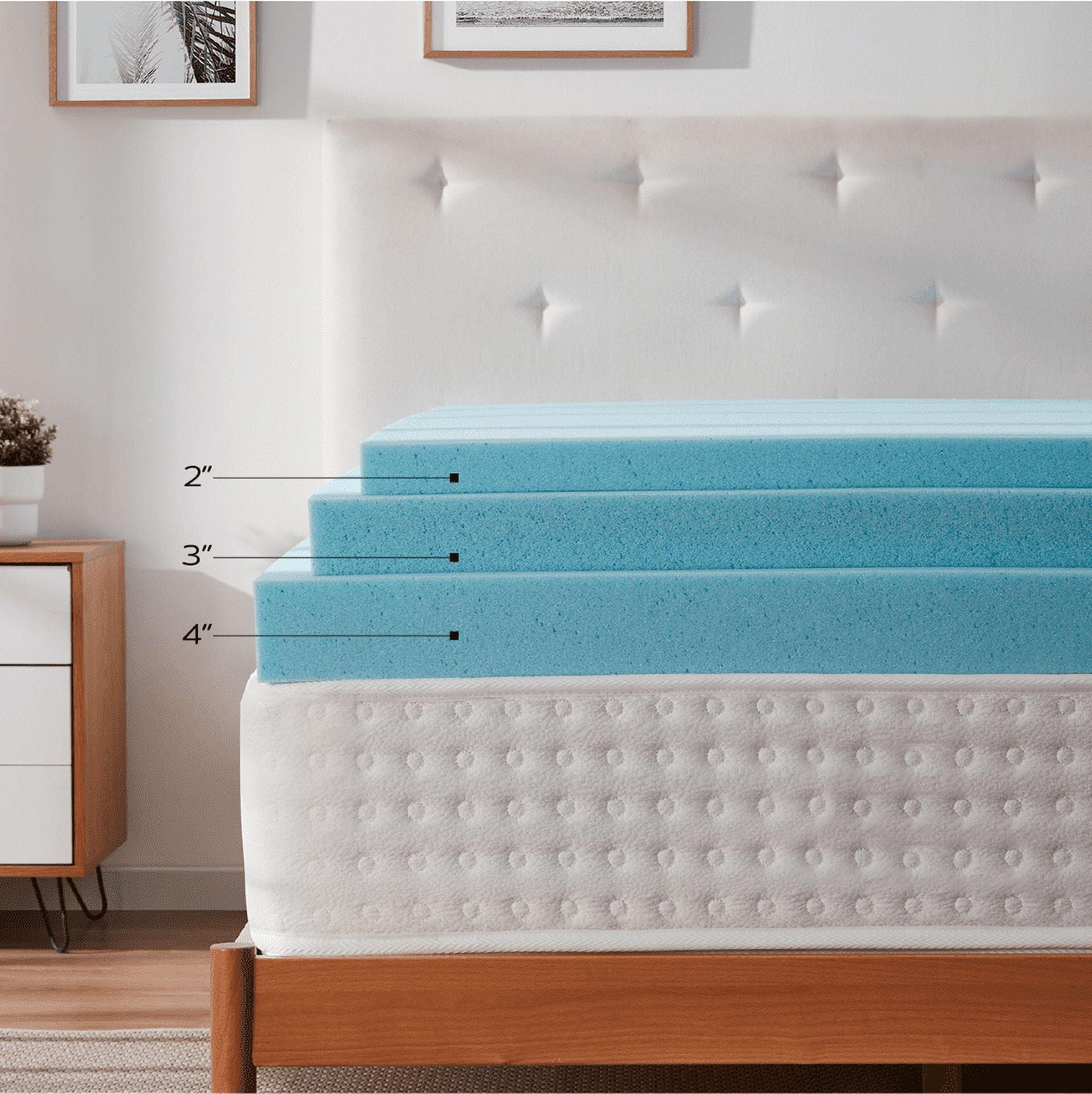 Nestl 4 Inch Memory Foam Mattress Topper, Full Size Gel Infused Mattress Topper