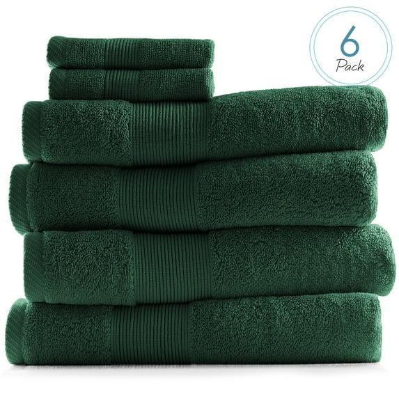 Hearth & Harbor Bath Towels for Bathroom, Ultra Soft & Highly Absorbent 6 Piece Bath Towel Set - Hunter Green