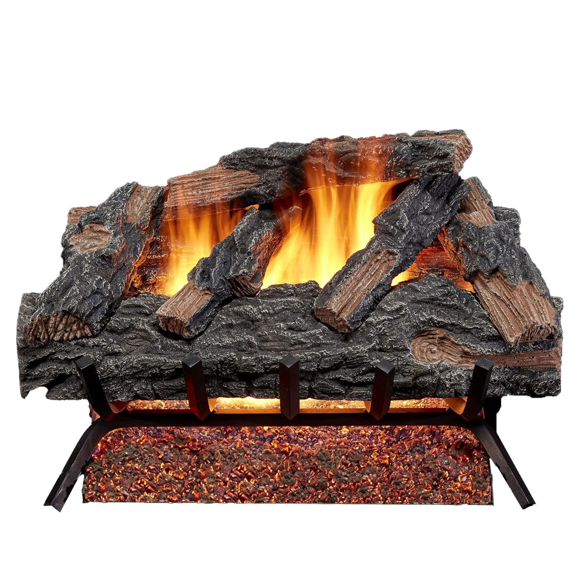 24-Inch Mountain Oak Vented Natural Gas Log Set with Match Light