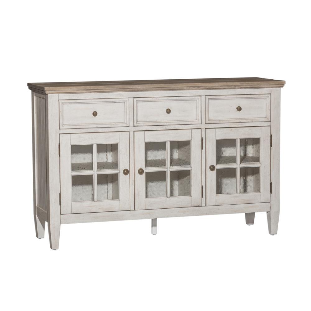 White Transitional 60" 3-Drawer Server