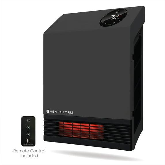 Heat Storm Heat Storm 1000 Watt 3400 BTU Electric Wall Mounted Space Heater with Adjustable Thermostat , Remote Included and with Digital Display