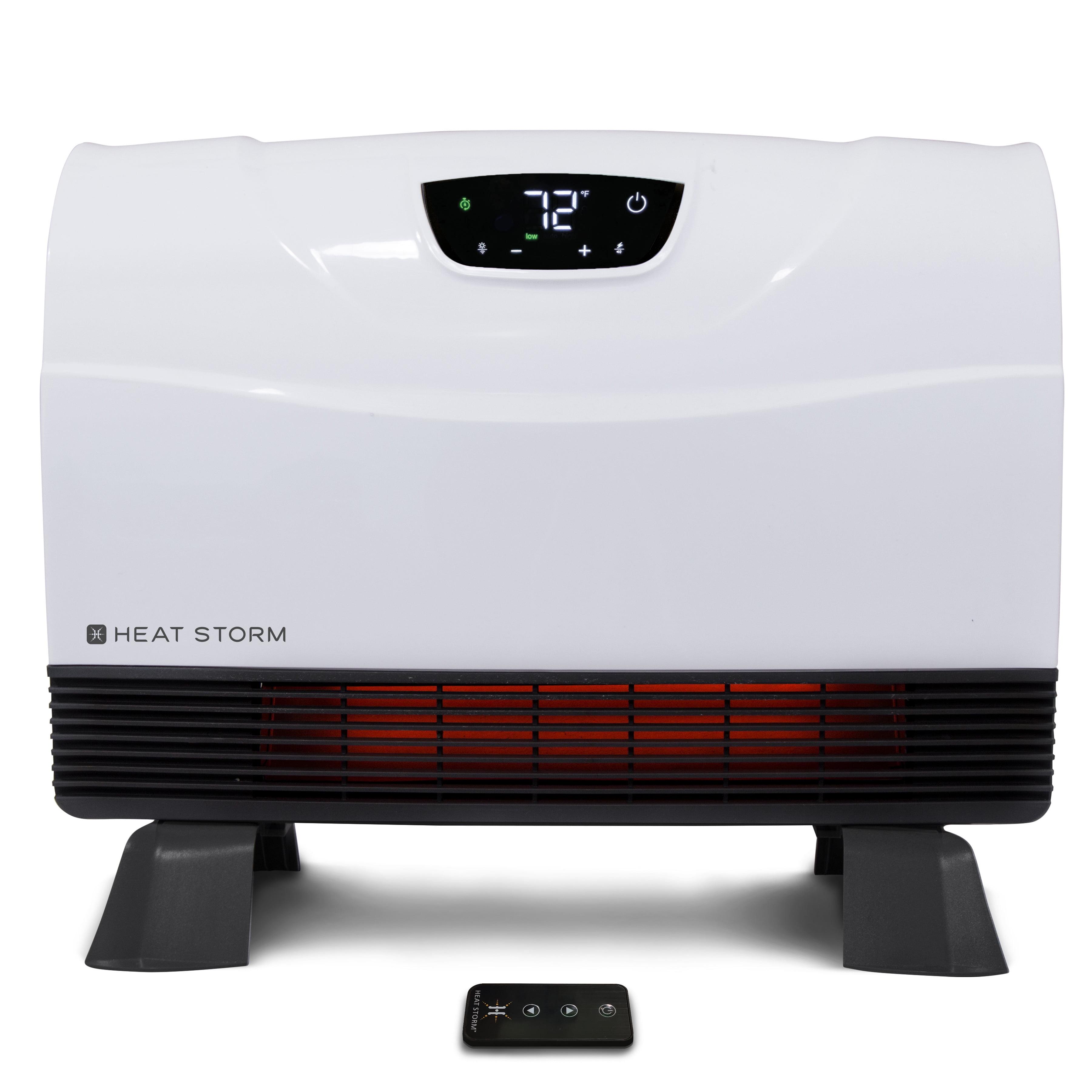 White 1500W Electric Infrared Wall-Mounted Heater with Thermostat