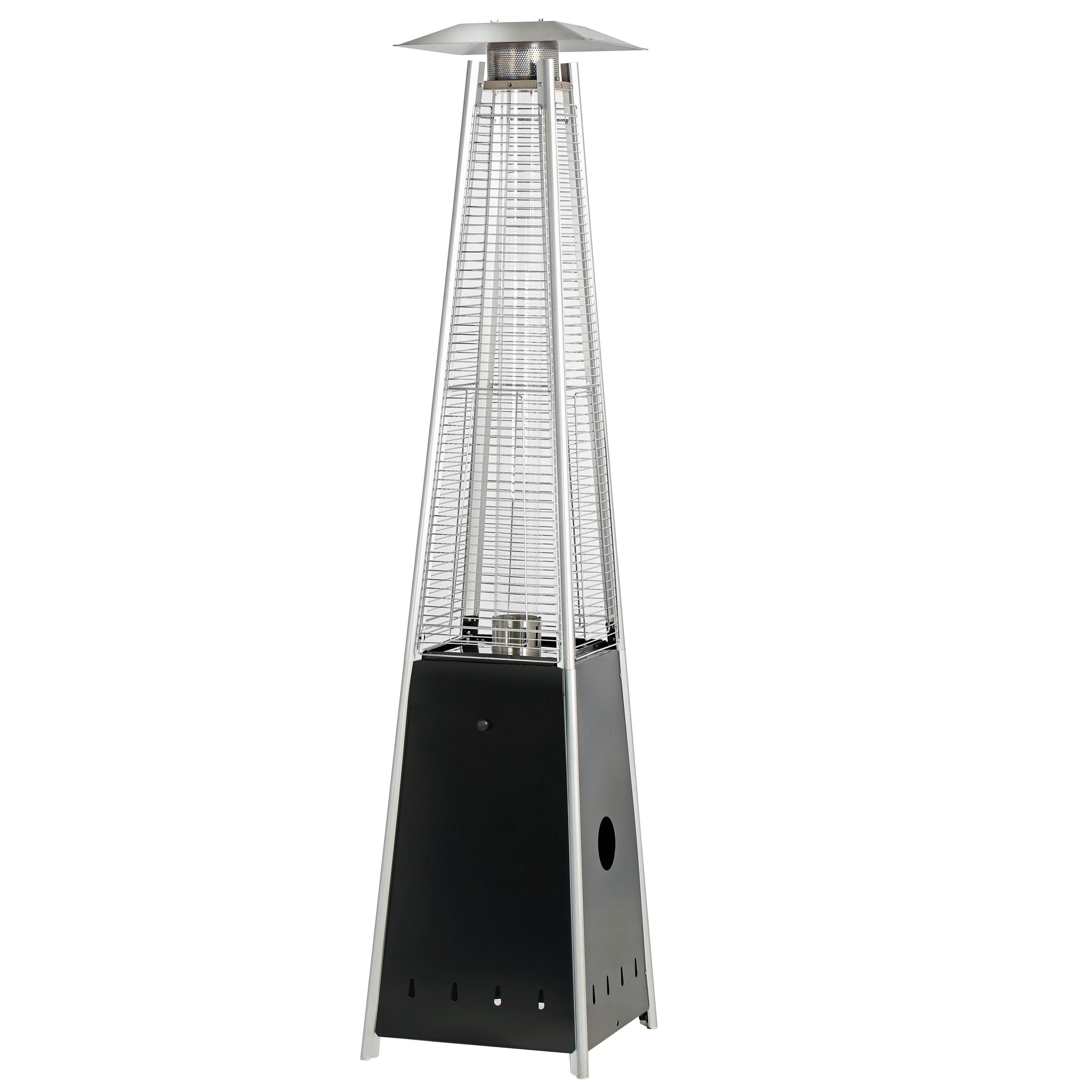 HeatMaxx 89.5" Black and Silver Propane Pyramid Patio Heater