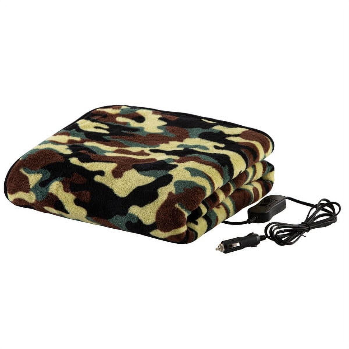 Stalwart Heated Blanket -Ultra Soft Fleece Throw - 12V Auxiliary Power Outlet for Travel or Camping