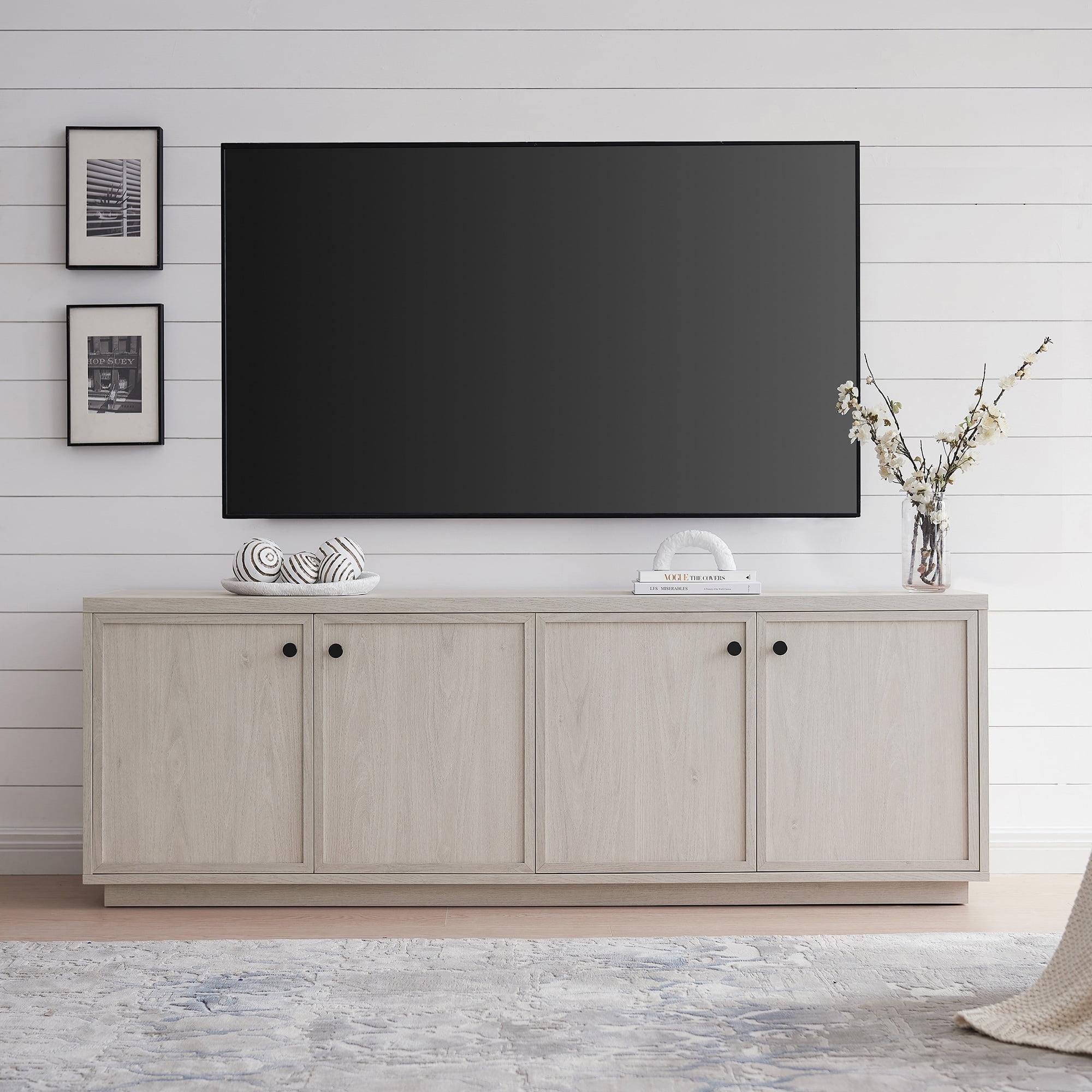 Alder White 69.63" MDF TV Stand with Cabinets