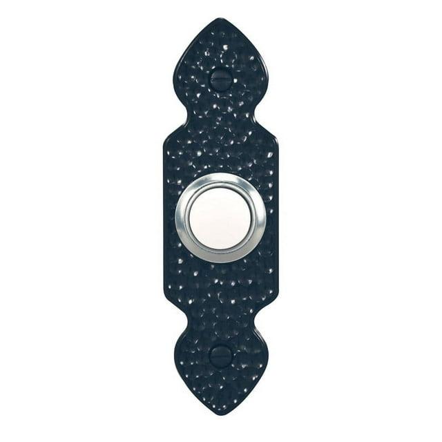 Heath Zenith Hammered Black Plastic Wired Pushbutton Doorbell