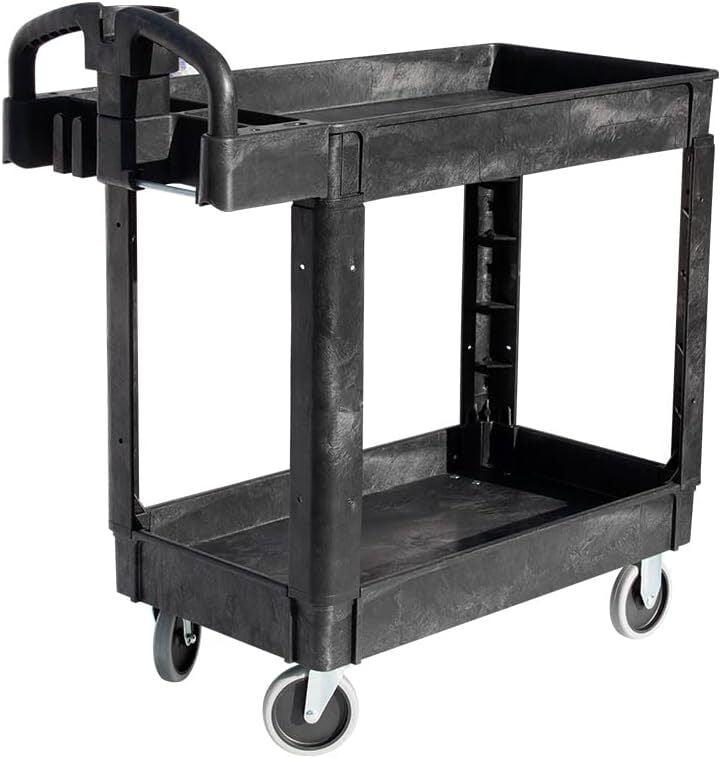 Heavy Duty 550 lbs 2-Shelf Service Utility Cart 40'' x 17'' with Lipped Shelf