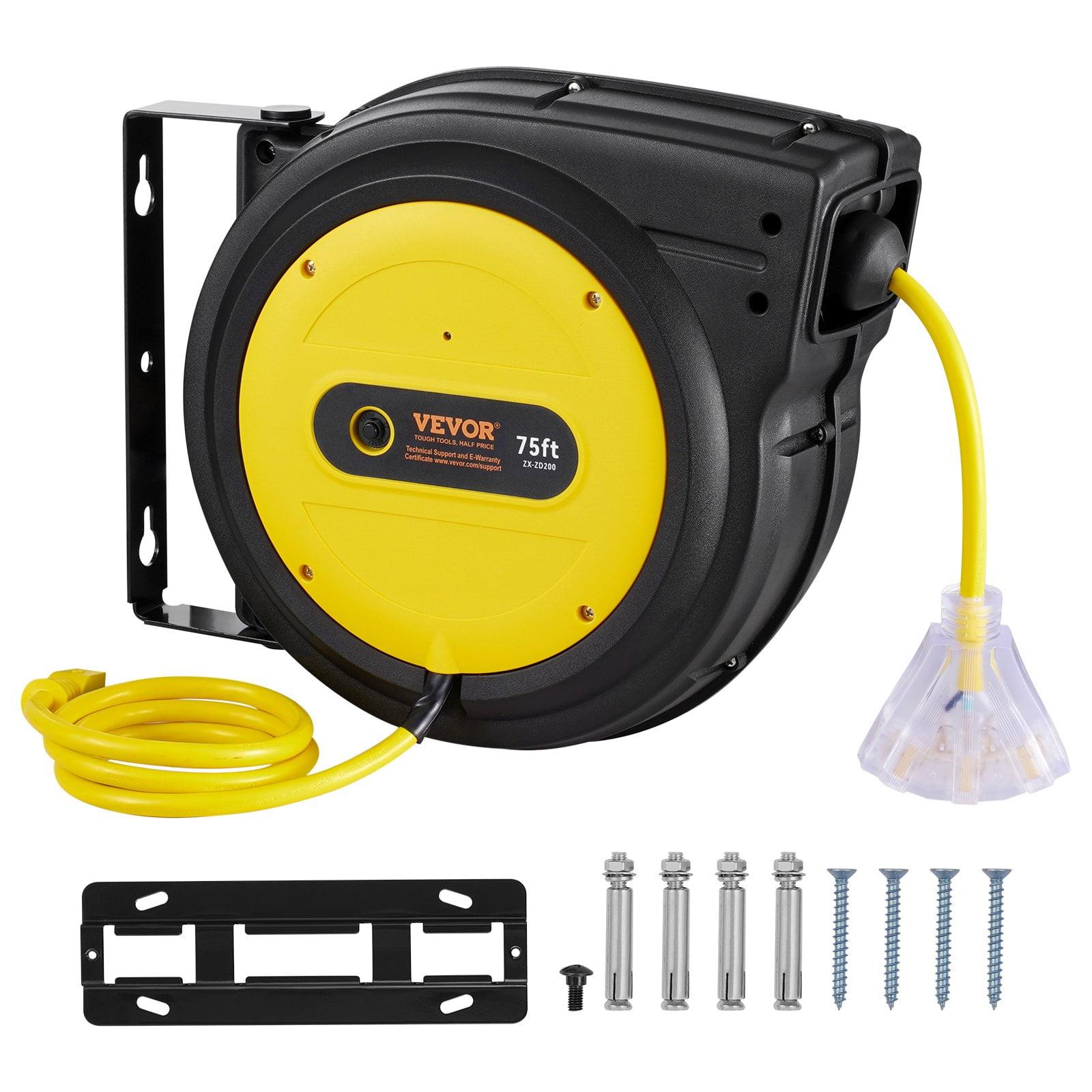 Retractable Extension Cord Reel Power Cord Reel 75FT