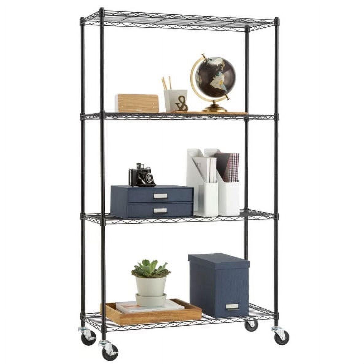 Trinity EcoStorage 4-Tier Black Steel Wire Shelving Unit