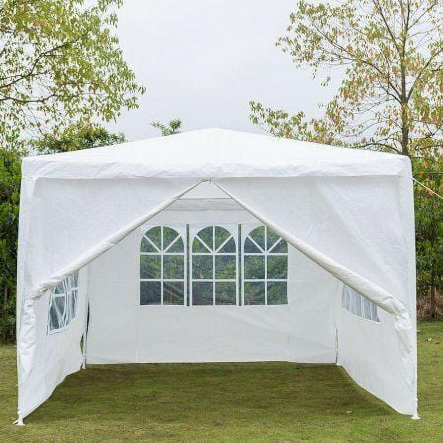 10x10 White Metal Pop-Up Gazebo with Removable Walls