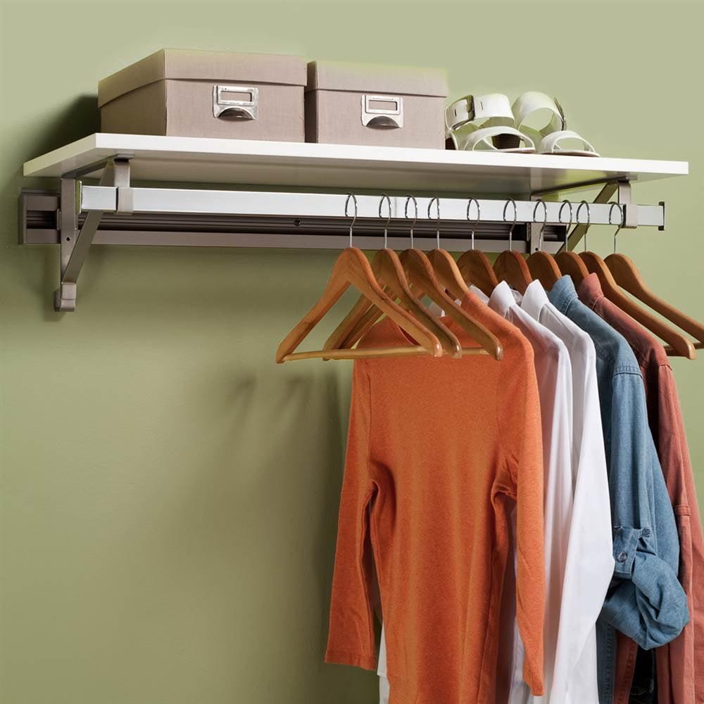 Arrange a Space Closet Hang Rod with Shelf 60in. White