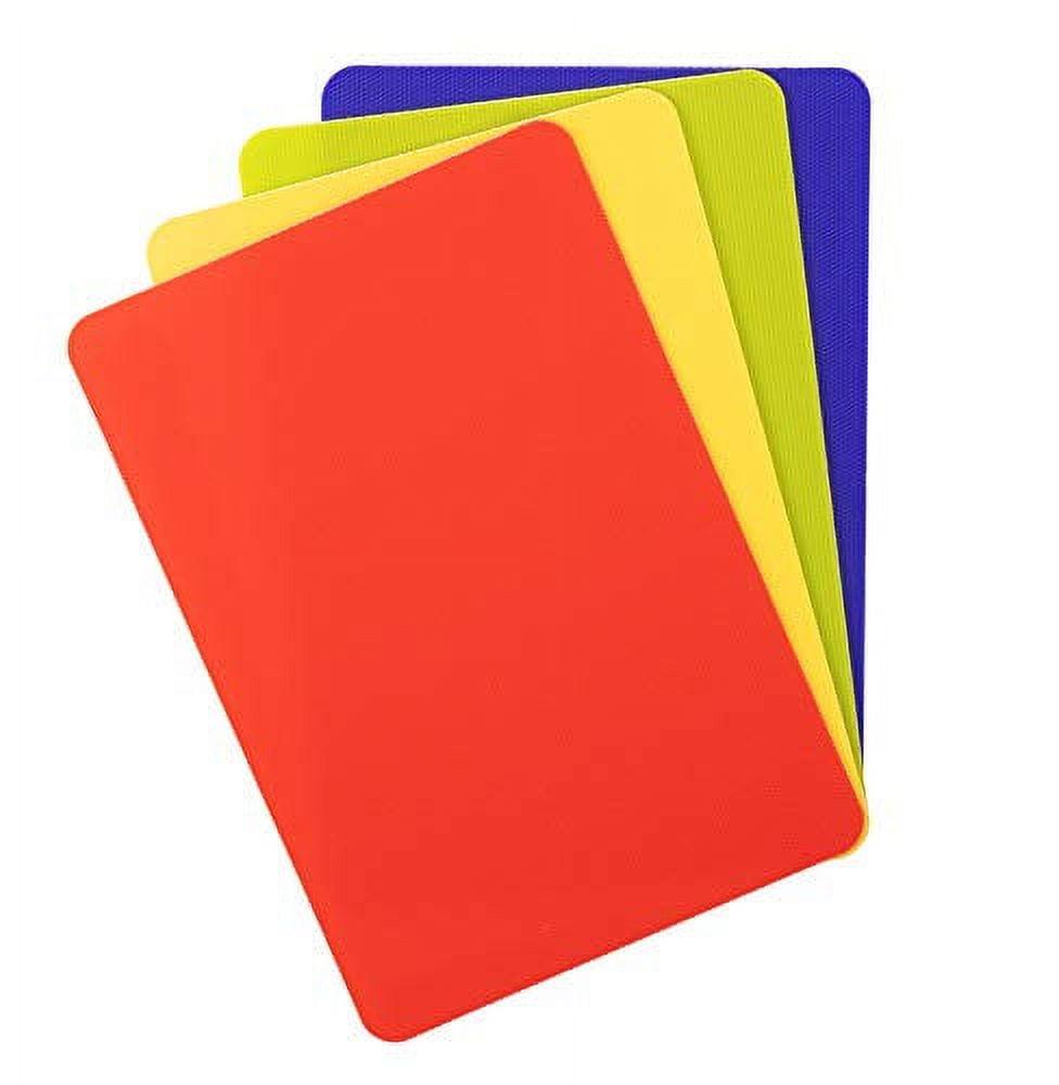 Set of 4 Multicolor Flexible Non-Slip Plastic Chopping Mats