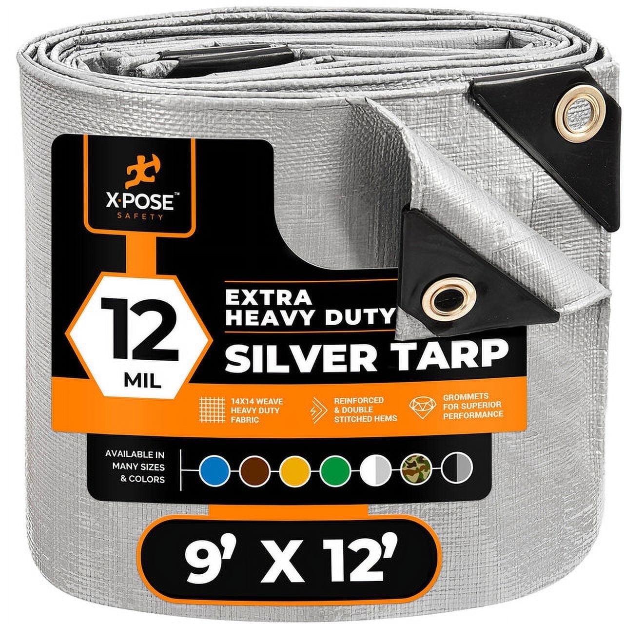 Extra Heavy Duty Silver Polyethylene Tarp 9' x 12'