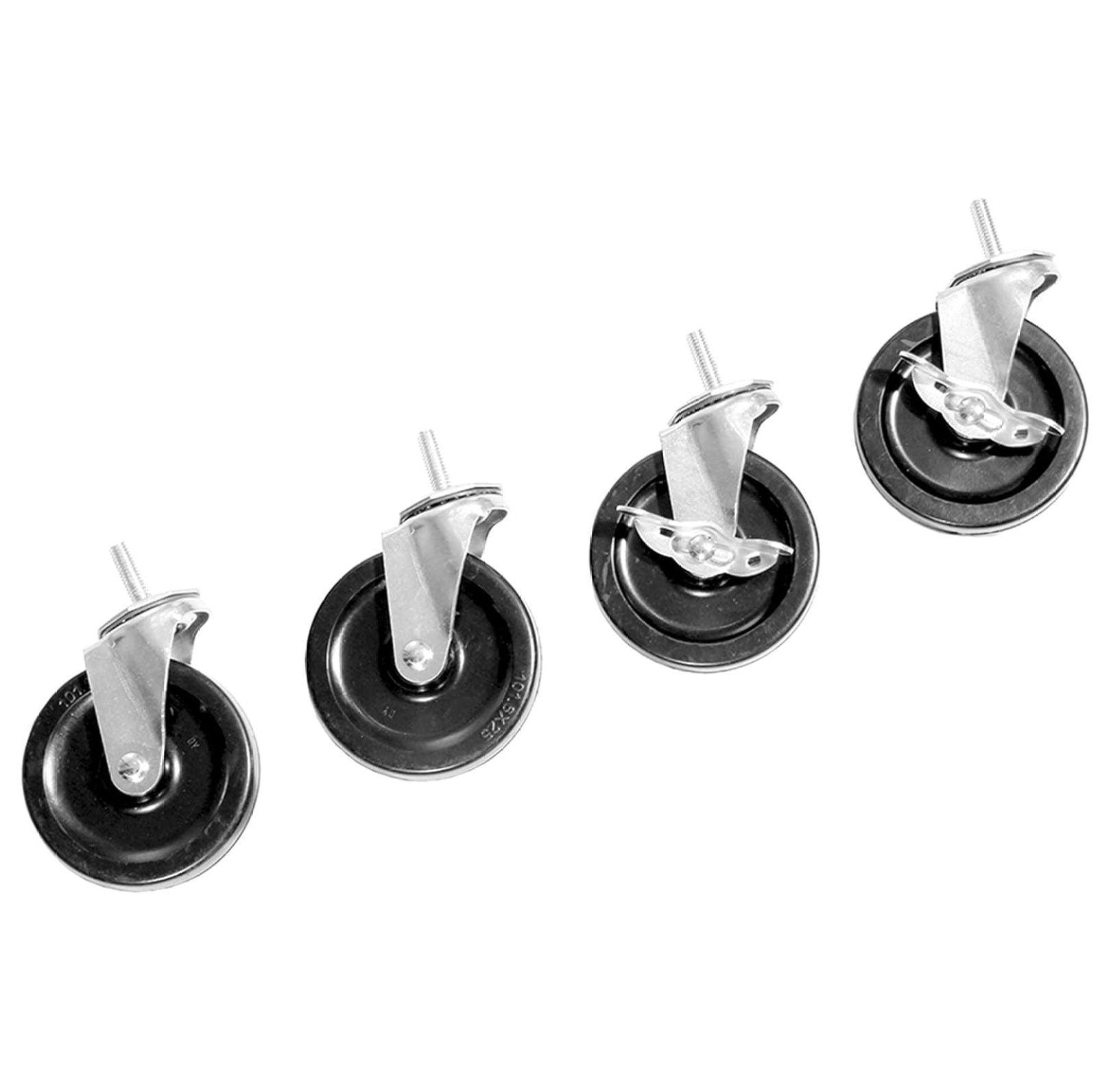 Heavy Duty Black Polyurethane Swivel Locking Casters Set of 4