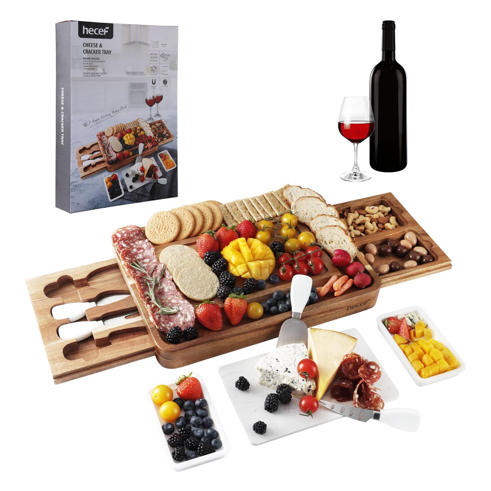 Large Acacia Wood Charcuterie Cheese Board Set with Utensils