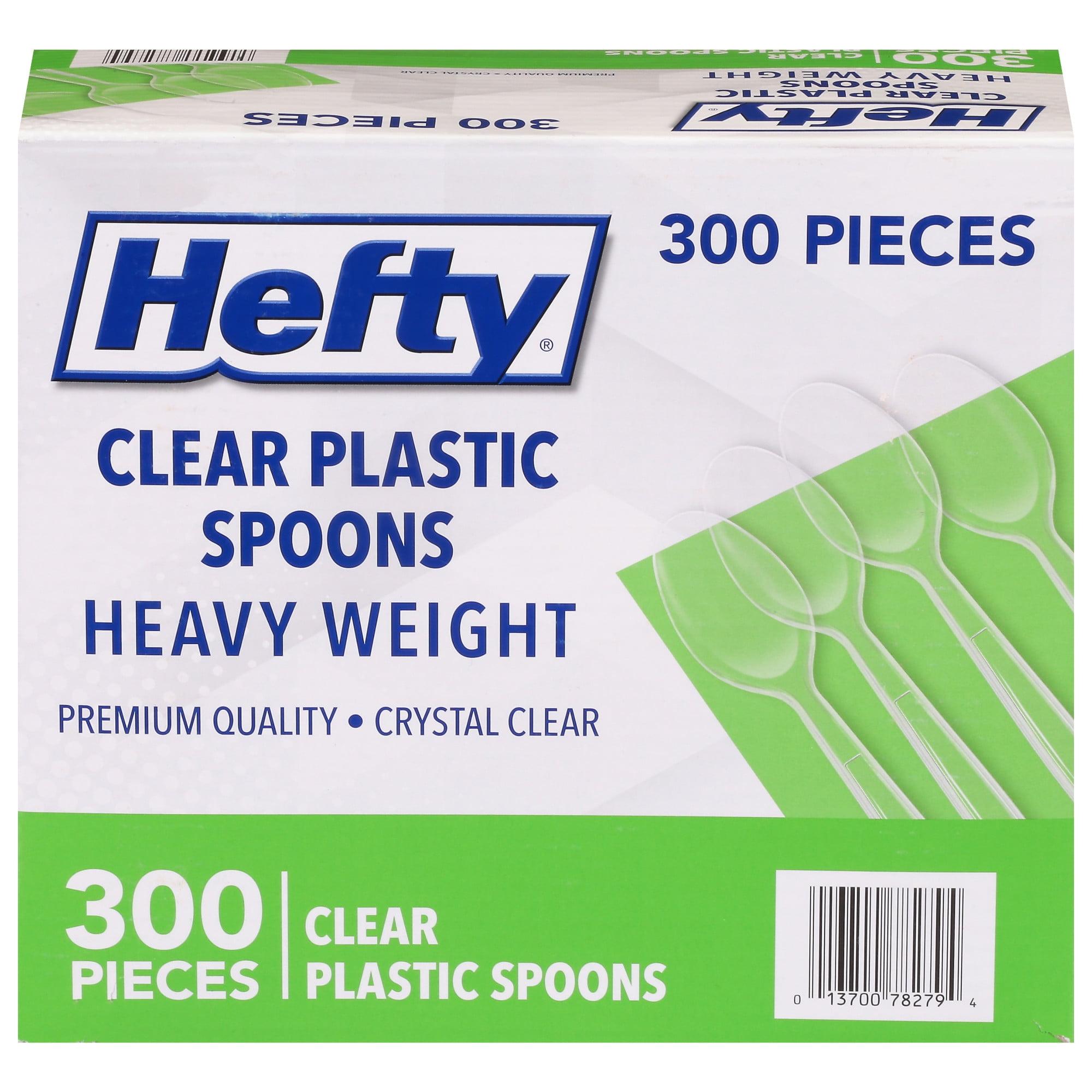 Hefty Clear Heavyweight Plastic Spoons, 300 Count