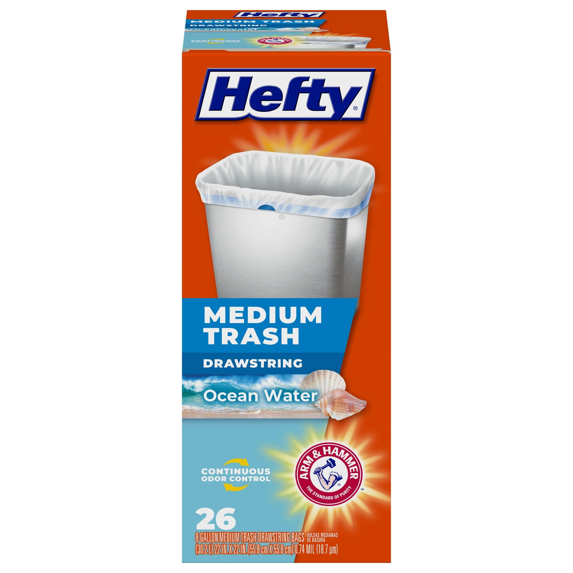 Hefty Medium Ocean Water Scented Drawstring Trash Bags - 26 Count