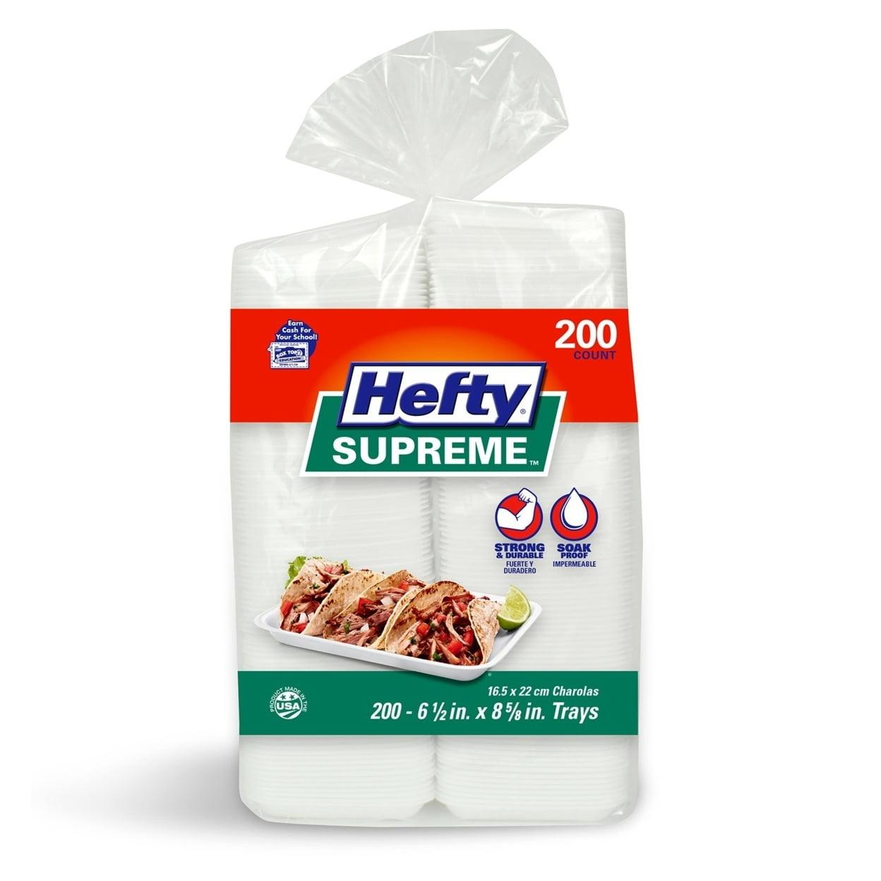 Hefty Supreme White Foam Disposable Trays 200 Count