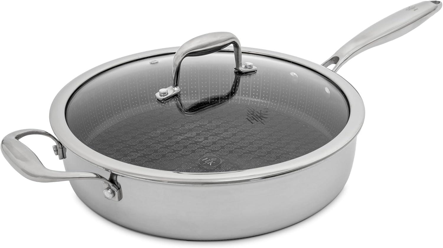 Hell's Kitchen 4 Qt Stainless Steel Hybrid Saute Pan with Lid