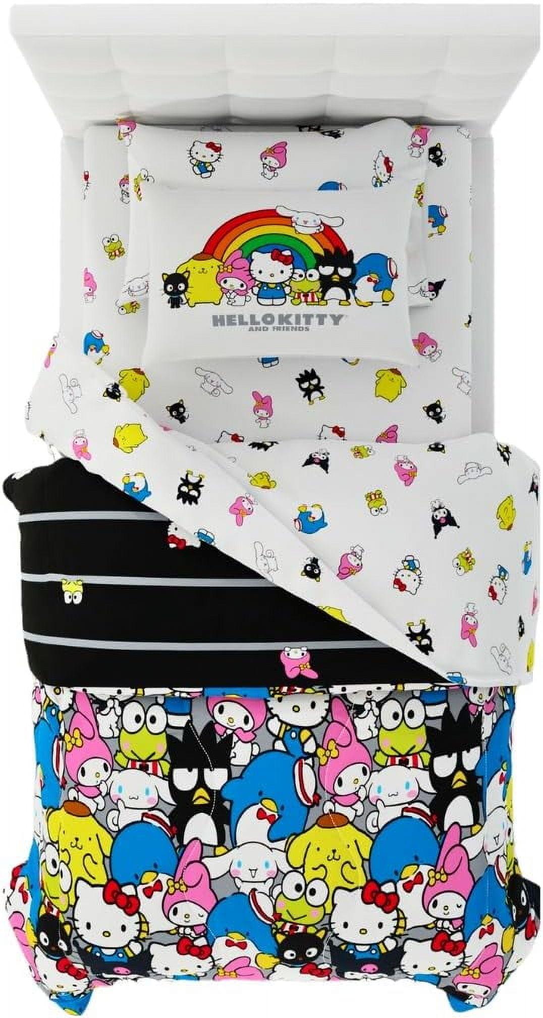 Hello Kitty & Friends Collectibles Bedding 5 Piece Super Soft Comforter and Sheet Set with Sham, Twin, (Official Licensed Product)