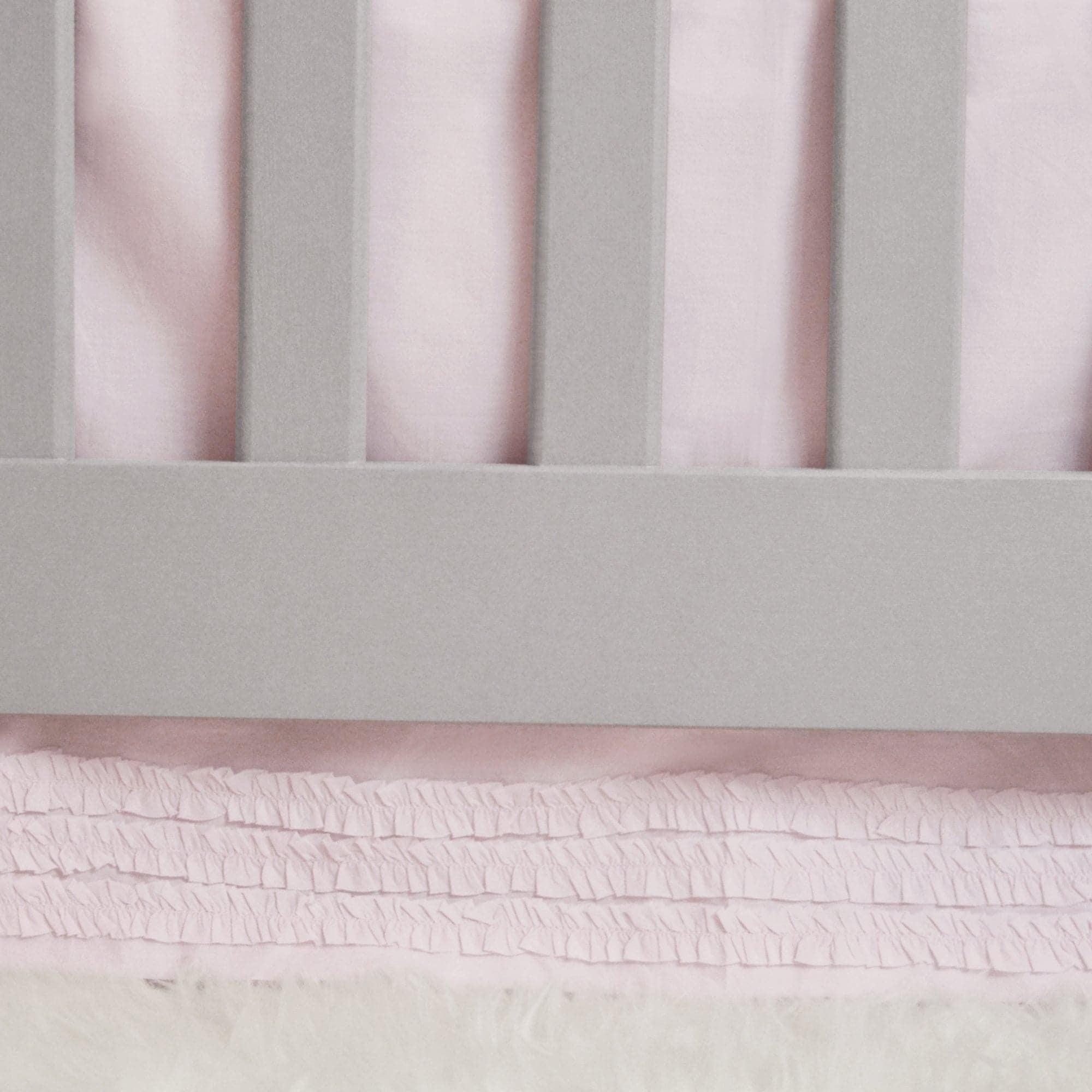 Hello Spud 100% Cotton Crib Skirt Petite Ruffle Pink