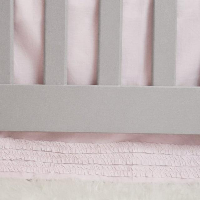 Hello Spud 100% Cotton Crib Skirt Petite Ruffle Pink