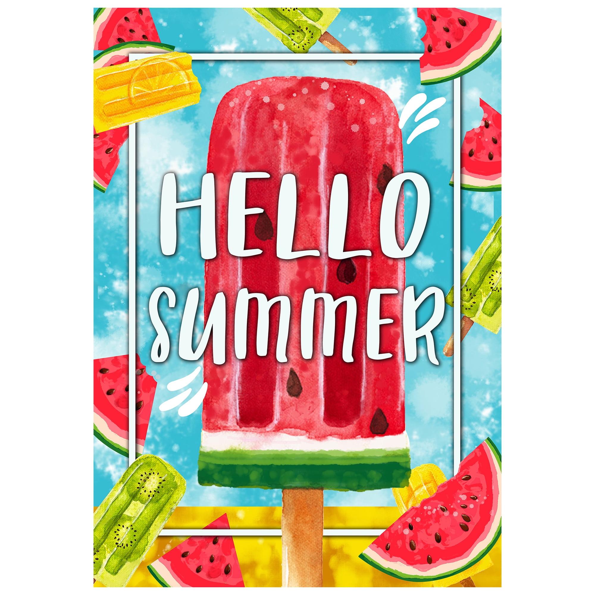Northlight Seasonal Hello Summer Popsicle Outdoor Garden Flag 12.5" x 18"