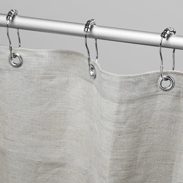Natural Hemp 36x74" Stall Shower Curtain - Natural fabric Leakproof curtain for luxury bathroom decor - White