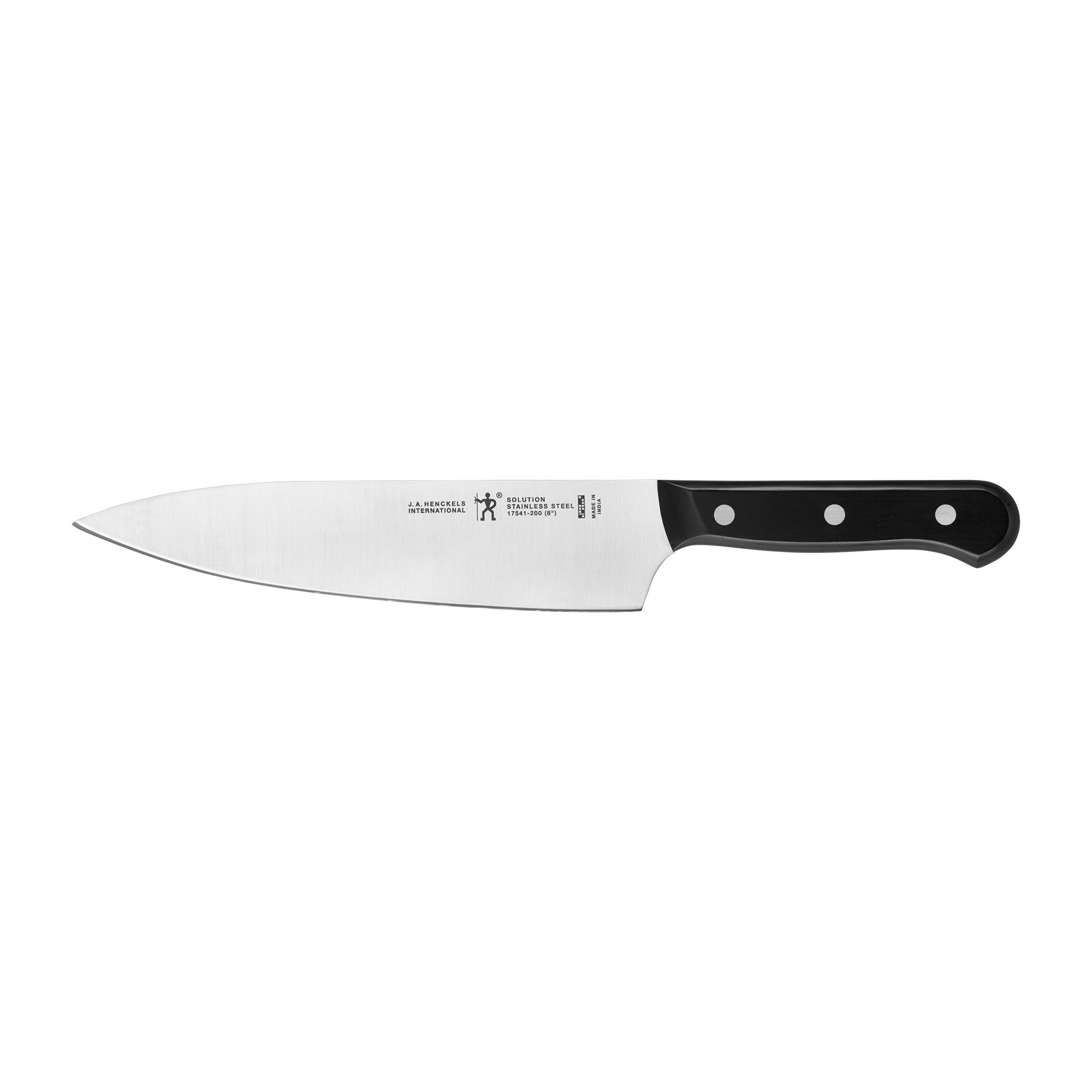 Henckels Solution 8-Inch Black and Silver Stainless Steel Chef's Knife