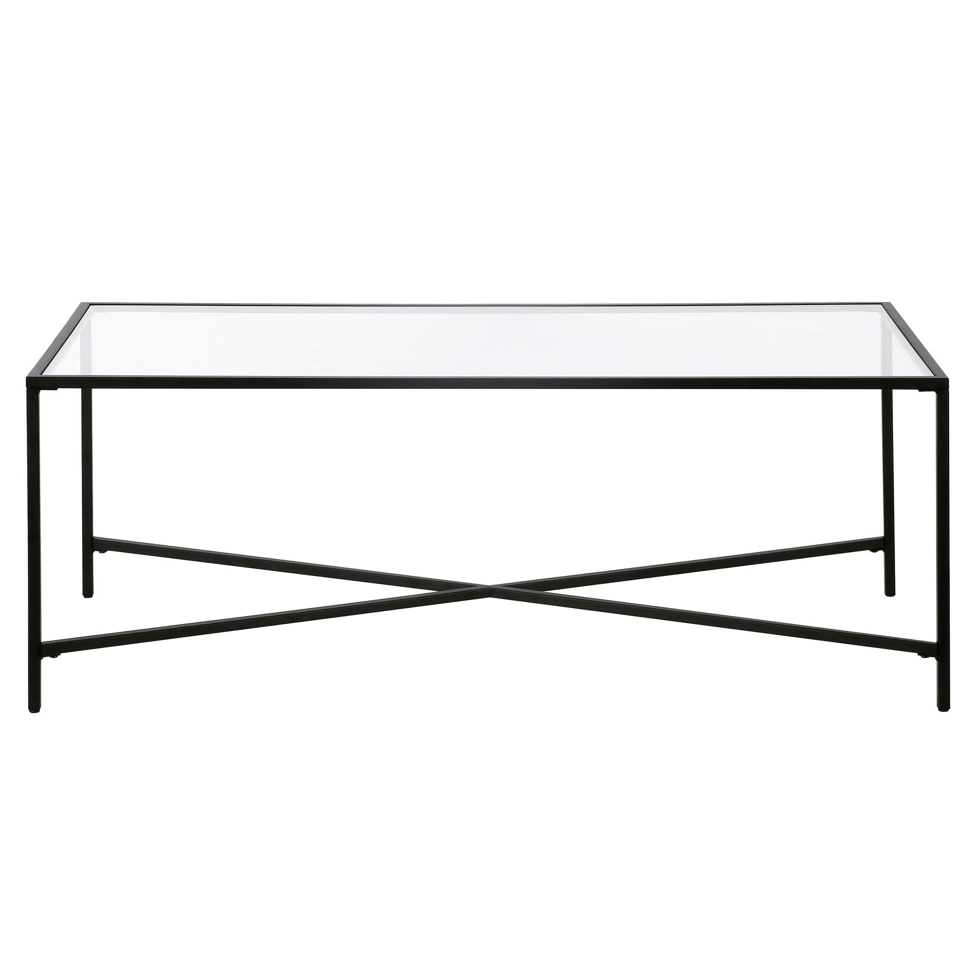 Henn&Hart Black Bronze Coffee Table with Glass Top