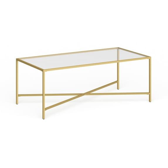 Henn&Hart Brass Coffee Table with Glass Top