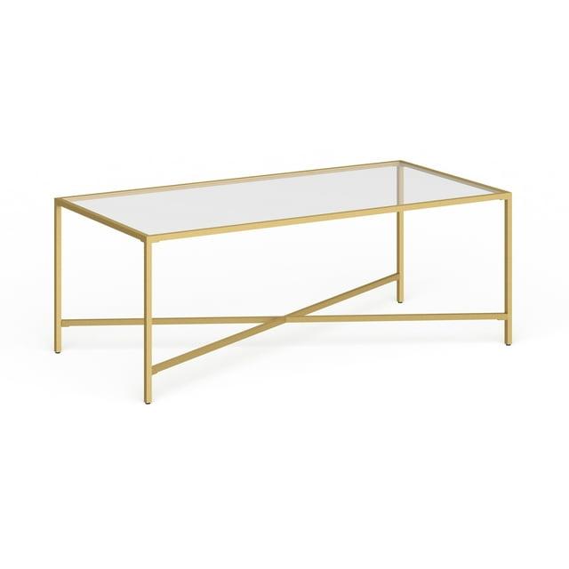 Henn&Hart Brass Coffee Table with Glass Top