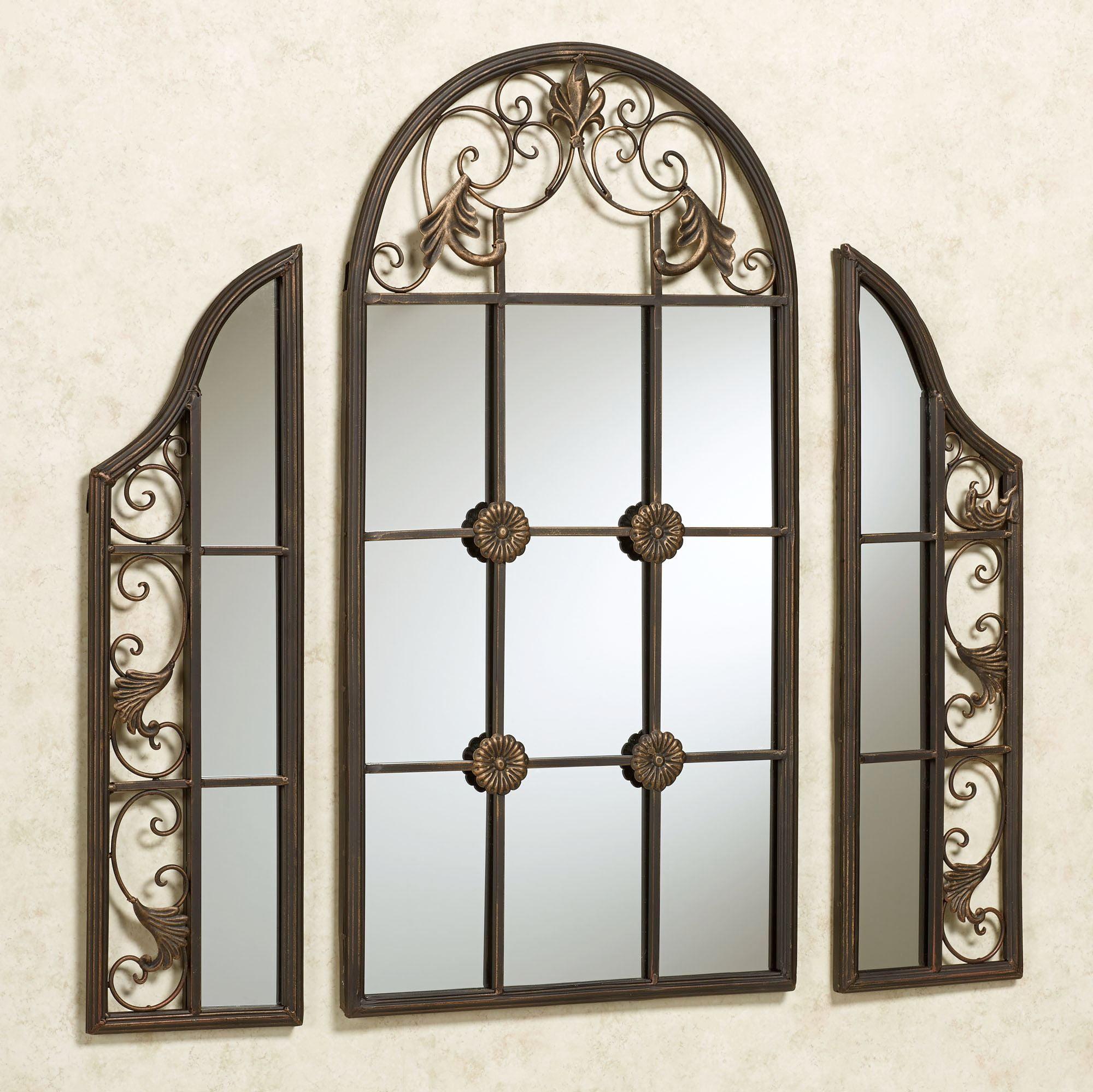 Hera Wall Mirror Set Dark Bronze 34 in wide x 1 in deep x 34 in high