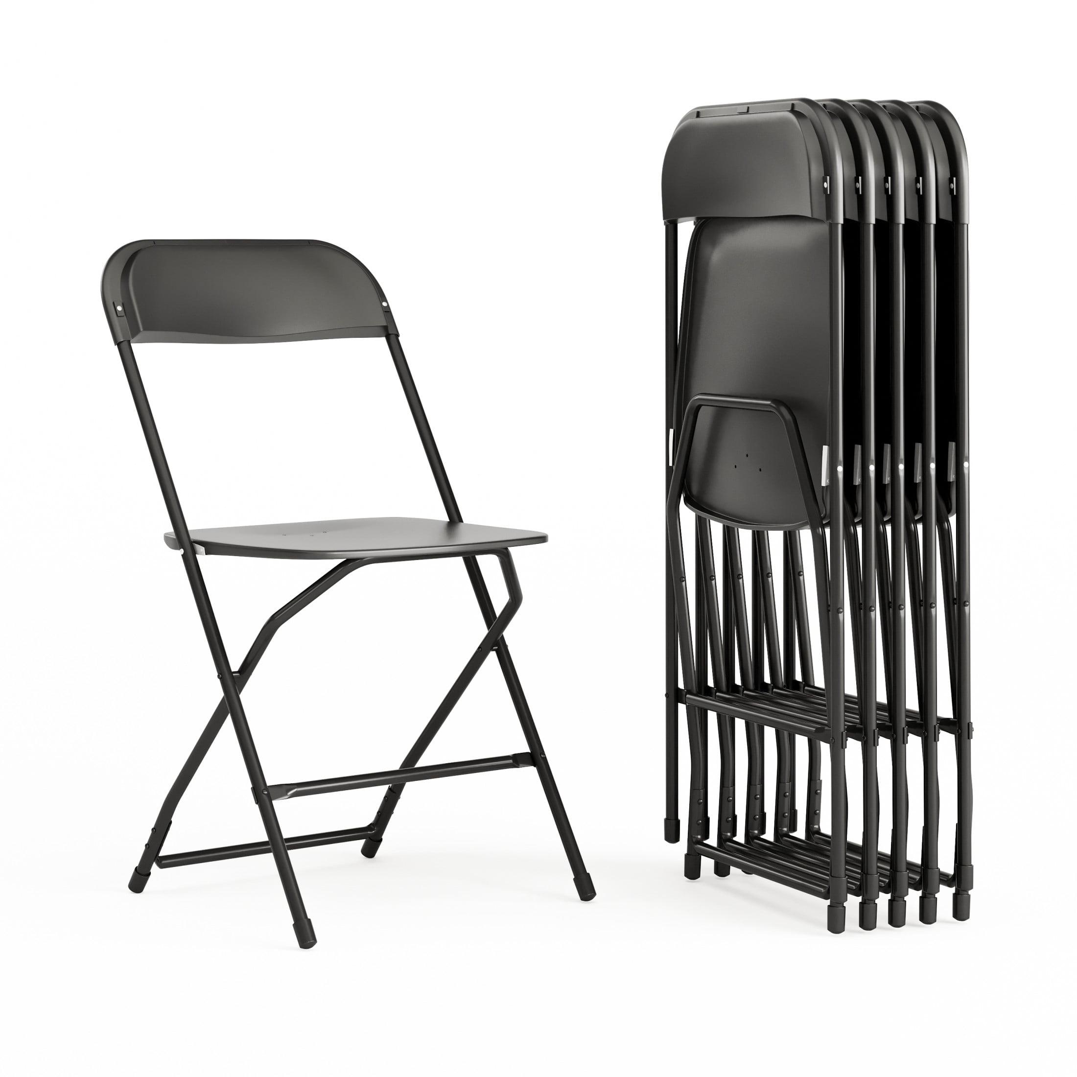 Flash Furniture Hercules Series Plastic Folding Chair Black - 6 Pack 650LB Weight Capacity Comfortable Event Chair-Lightweight Folding Chair