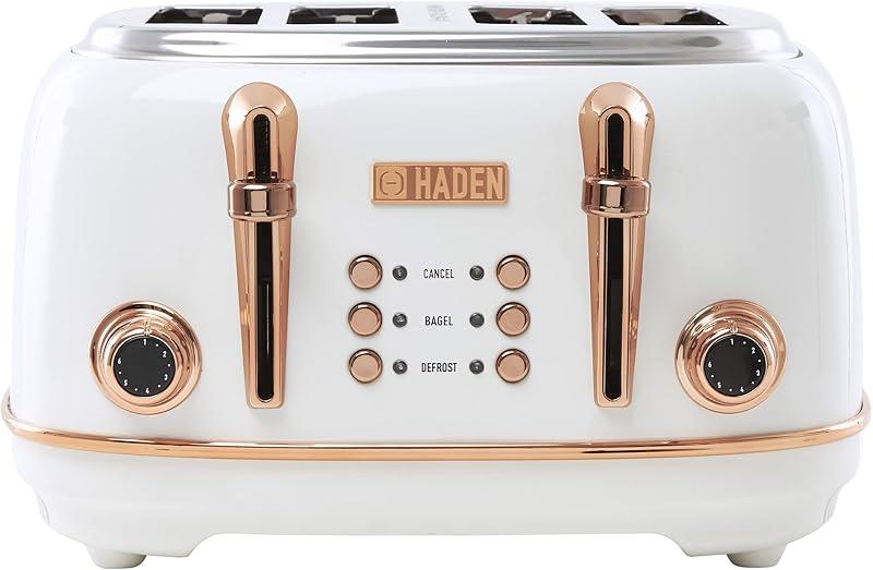 HADEN Heritage Ivory and Copper 4-Slice Toaster