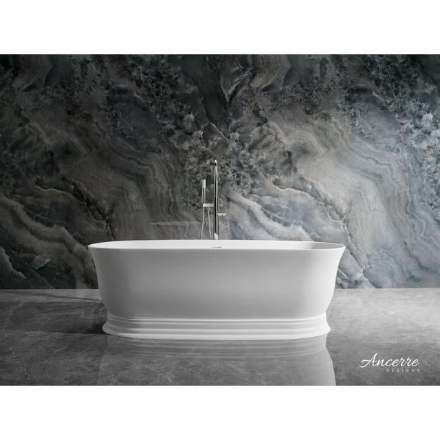 Ancerre Designs Heritage 70.9'' x 31.5'' Freestanding Soaking Solid Surface Bathtub FSBT-SS-HERITAGE-71-MW