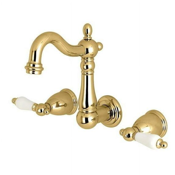 Kingston Brass Heritage Two-Handle 3-Hole Wall Mount Bathroom Faucet