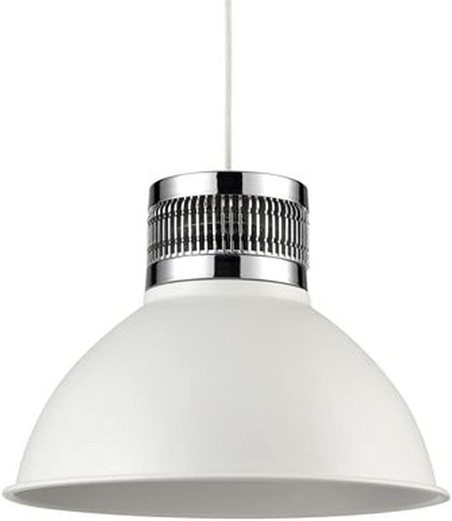 Matte Black and White LED Dome Pendant, 12" Wide