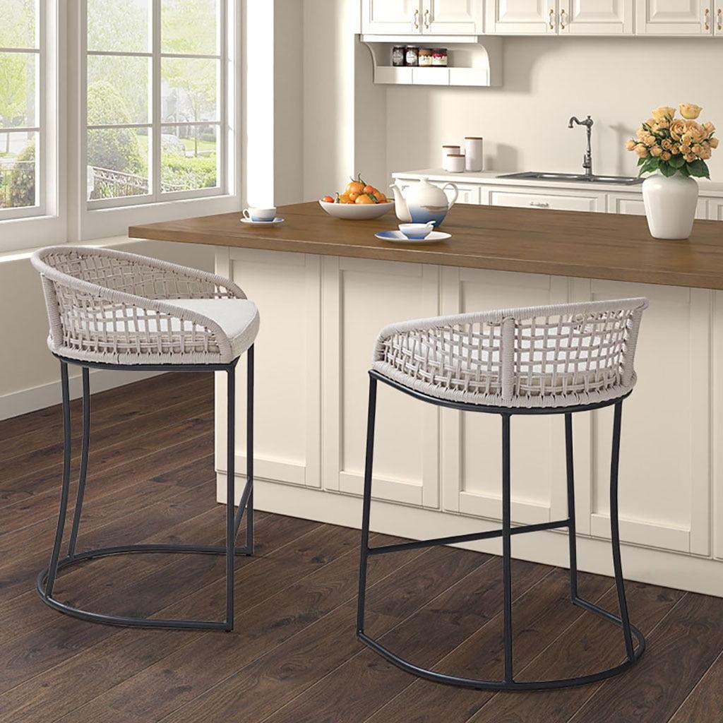 25" Rosita Woven Counter Height Barstool - Madison Park