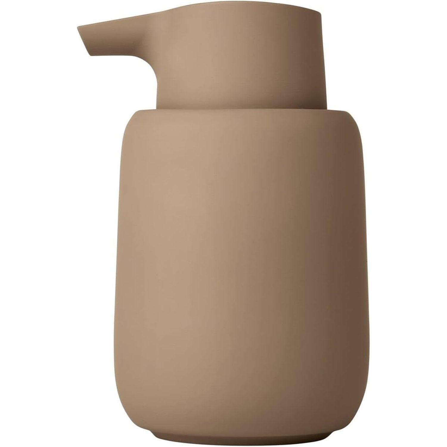 Taupe Ceramic Silicone Soap Dispenser