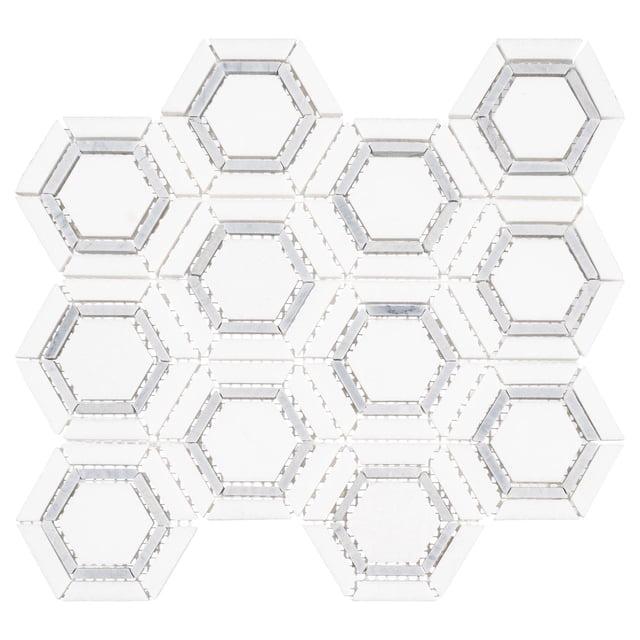 Hexaco Natural Stone Hexagon Mosaic Kitchen Backsplash, Bathroom, Shower, Pool, Wall and Floor Tile