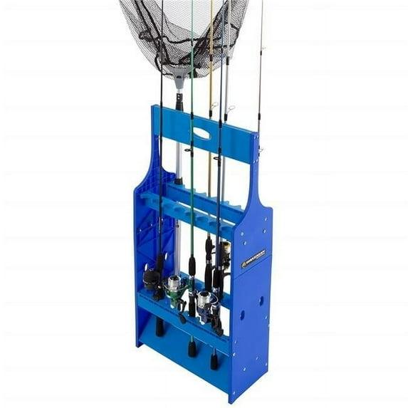 Fishing Rack Plastic Holder for 16 Rods - Organizer Stand for Home or Garage by Wakeman Outdoors