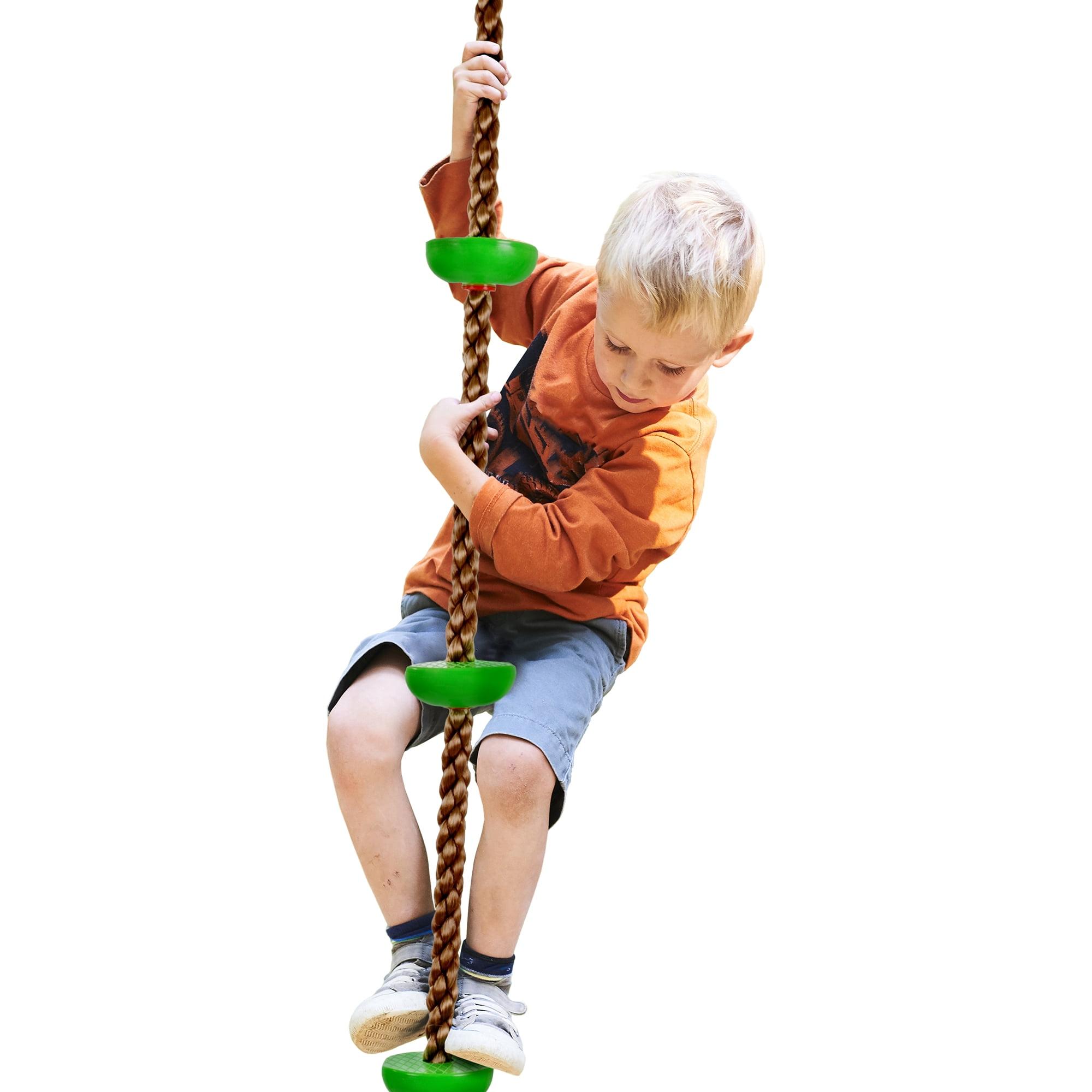 Outdoor Tree Climbing Rope with Green Knots for Kids