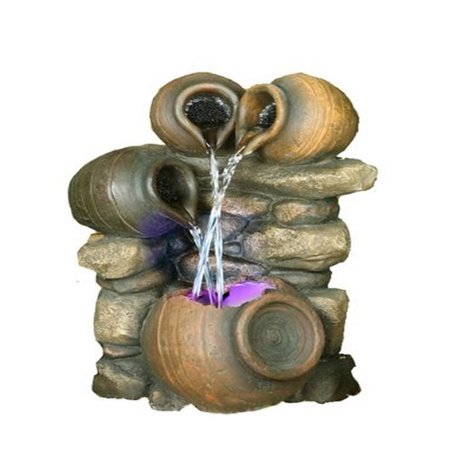 Hi-Line Gift Ltd. 3 Jugs Pour Into One With RGB LED Lights Fountain